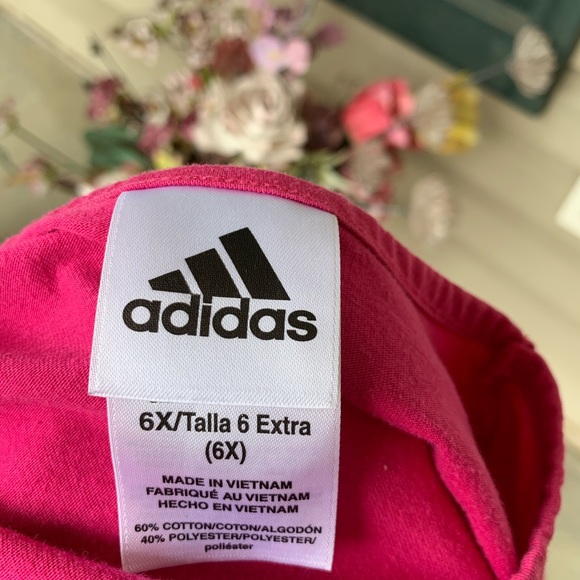 🛍 Girl’s Adidas Logo Cap Sleeve Top - size 6X - Picture 2 of 5